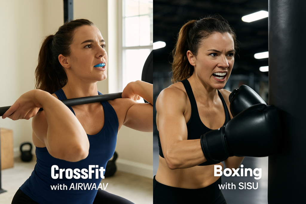 Athlete using Airwaav in CrossFit and SISU in boxing.