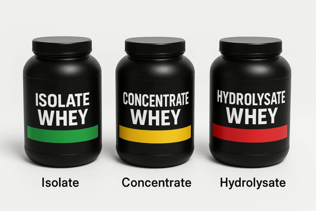 Comparison of isolate, concentrate, and hydrolysate whey protein.